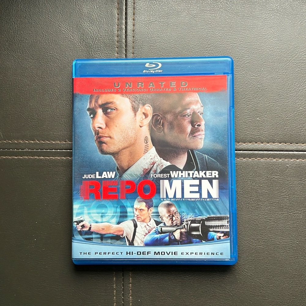 Repo Men Blu-Ray Disc Unrated Jude Law Forest Whitaker